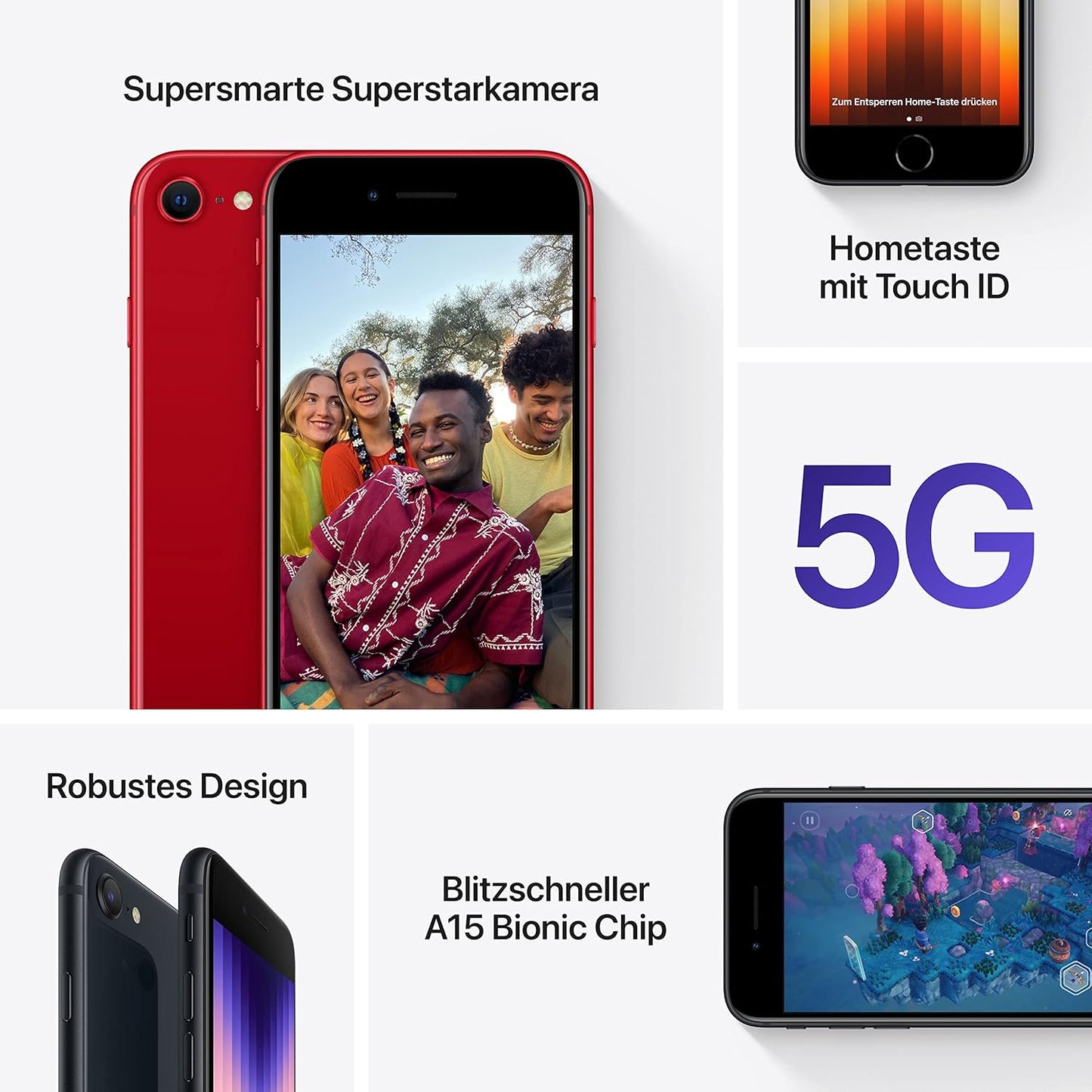 Refurbished Apple Smartphone iPhone SE 3 64GB Midnight A - Grade iPhone SE 3 Black Sim Free, 12 Months Warranty | Refurb Xpress - RefurbXpress UK